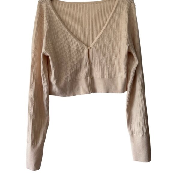 Rare Lululemon Ribbed Merino Wool Cropped Cardigan Women’s Size XL "Bone" - Picture 5 of 10